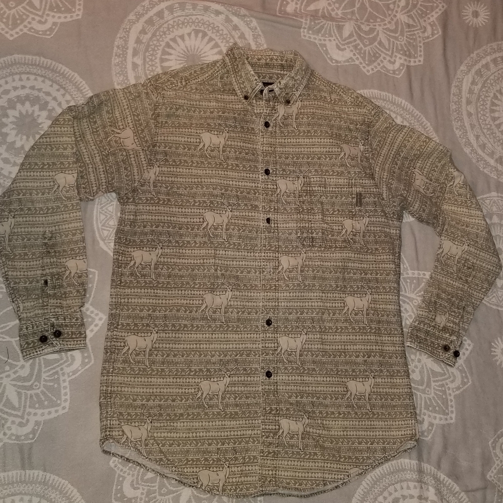 Woolrich button up deer shirt L
